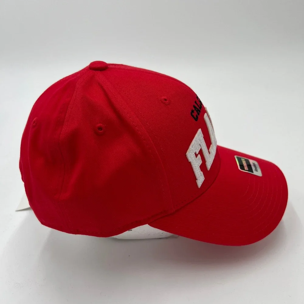 Reebok Calgary Flames NHL Womens Snapback Hat Red Cotton Face Off‎ Headwear